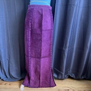 Burgundy Leather Pencil Skirt